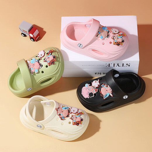 Nezha Naohai Kinderschuppschuppen Mädchen neue Höhlenschuhe Jungen Anti-Schlupfe Soft Sohle Taiyi Real-Person Cartoon Beach Schuhe Schwarz 24 [Größe 38-39]