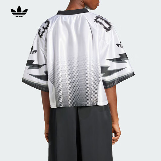Adidas clover Frauenkleidung 2025 Neue echte Komfort Flip Flop Sport Kurzarm Uniform Kurzes T-Shirt JX9216 XS