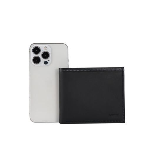 Sachi Men's Ticket Clip Genuine Leather Short Wallet for Boyfriend Black One Size