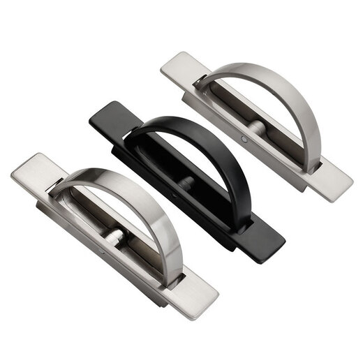 
XMSJ manufacturer direct sales tatami handle modern simple hardware invisible hidden handle embedded concealed drawer handle nickel brushed wire 6187-85 hole distance (including iron sheet)