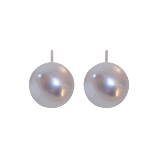 Silver needle simple design pearl earrings Korean niche versatile retro earrings small personality earrings for women Silver needle-8mm