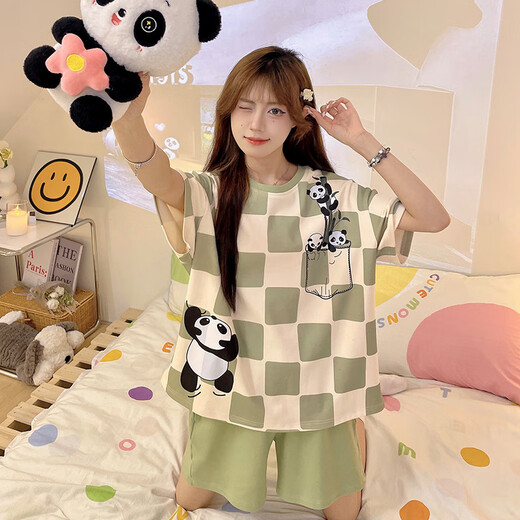 Jingpufei großer dünner Cartoon-Pyjamas für Frauen im Sommer kurzärmelig süße Hauskleidung kann außerhalb von Guangzhou dreizehn 683 Schlafhund 2xl [vorgeschlagen 125-150jin [Jin gleich 0,5 kg]] getragen werden.