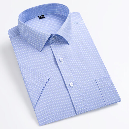Mengtejiao high-end non-iron summer thin striped dad shirt men's short-sleeved business casual professional work clothes half-sleeved shirt large 6626 42 Recommended weight 160-170 Jin [Jin equals 0.5 kg]