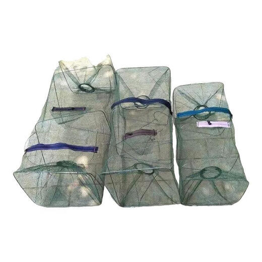 Shrimp pot folding fishing net fishing tools lobster fish net thickened fish pot loach eel fishing shrimp crab river shrimp square shrimp pot 1 pack (45cm*21cm*21cm)