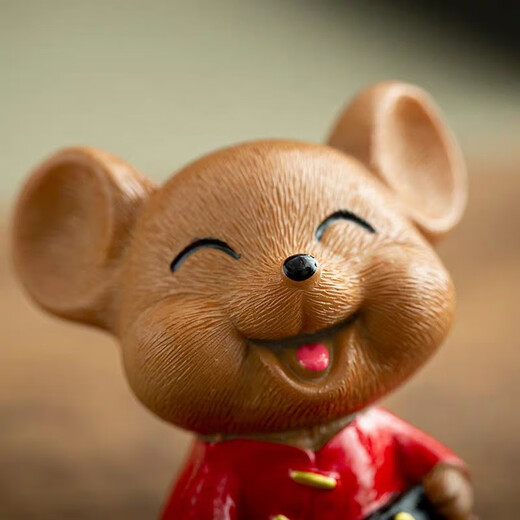Resin Ceramic Cute Mouse Creative Home Tea Pet Desktop Tea Art Ornament Fine Tea Fortune and Fortune Double Mouse