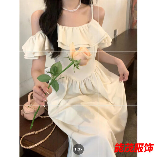 Xuanme 2025 Nouveau été français doux style doux Sweet First Love Tea Jupe Design Niche Forest Robe Fresh Abricot White * 1098 L