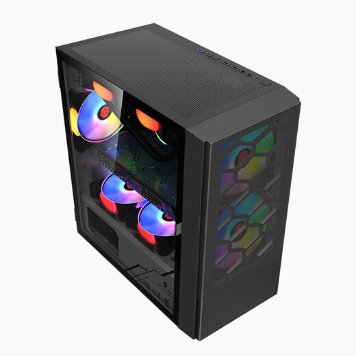 Wanjia Guangyu Boîtier d'ordinateur transparent côté jeu Bureau 240 Châssis principal refroidi à l'eau Châssis M-ATX petit et moyen Carte graphique longue Bureau Châssis mi-tour refroidi par air Guangyu Blanc + 4 ventilateurs Aurora