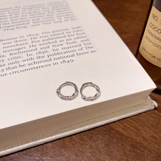 Bangboshi 925 silver needle ear piercing earrings for women, small earrings, simple earrings, earrings, earrings, high-end silver earrings, diamond-encrusted earrings