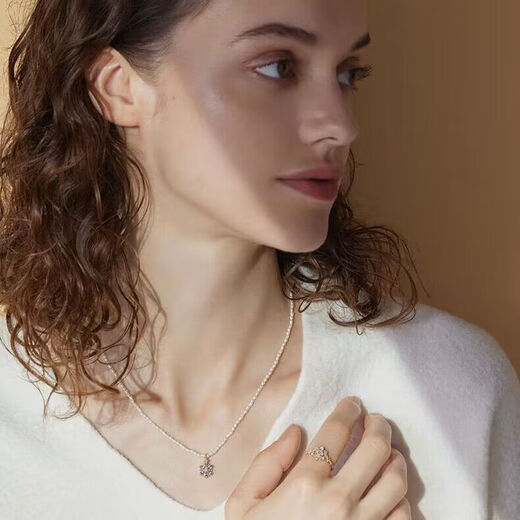 Shengbei Japanese nojess Christmas limited romantic snowflake natural moonstone tanzanite sterling silver crystal necklace clavicle chain natural moonstone pendant