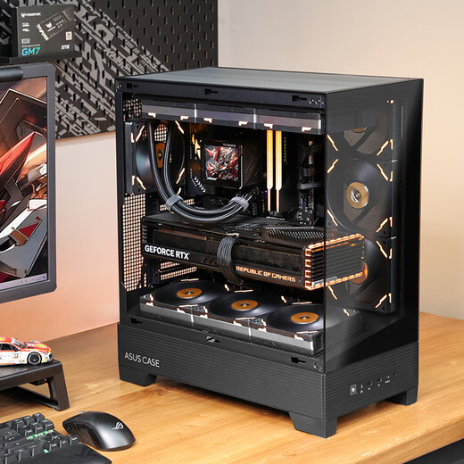 AMD 7800x3d host 5070 5070ti host Asus rog family bucket aiy game e-sports sea view room desktop complete assembly computer 7800x3d host + RTX5070丨three