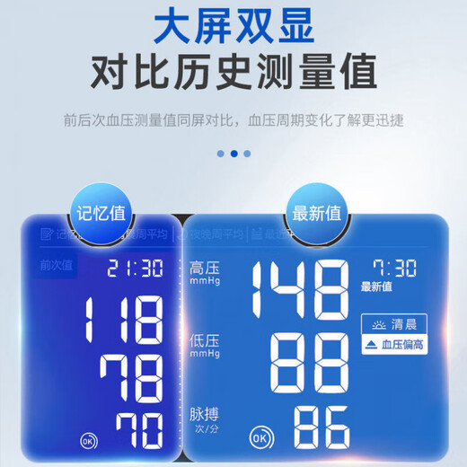 欧姆龙（OMRON）高血压仪欧姆龙 家用蓝牙大屏背光电子血压计J753 J753/原装高精准 同屏对比