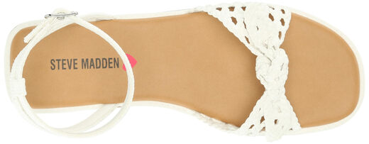 Steve Madden Girls' Shoes Meris Sandals, White White 2 Little Kid