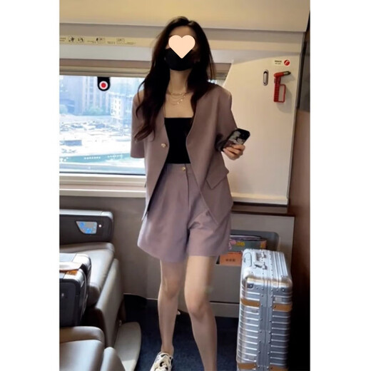 
Rongxitu (RONGXITU) 2694 people collect purple suits for women 2025 summer new small person high-end high-end Douyin purple L [Suggestions 115-130]