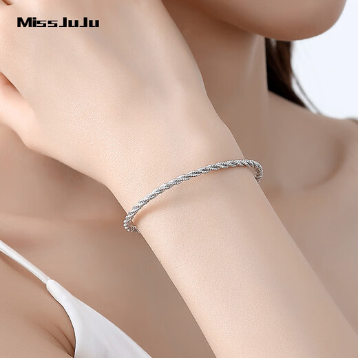 Miss JuJu pt950 platinum bracelet for women platinum twist rope small waist bracelet fashion jewelry weight 11.4-11.6g