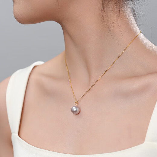 Dara 18K gold pearl pendant single freshwater pearl necklace young girlfriend birthday gift necklace for wife