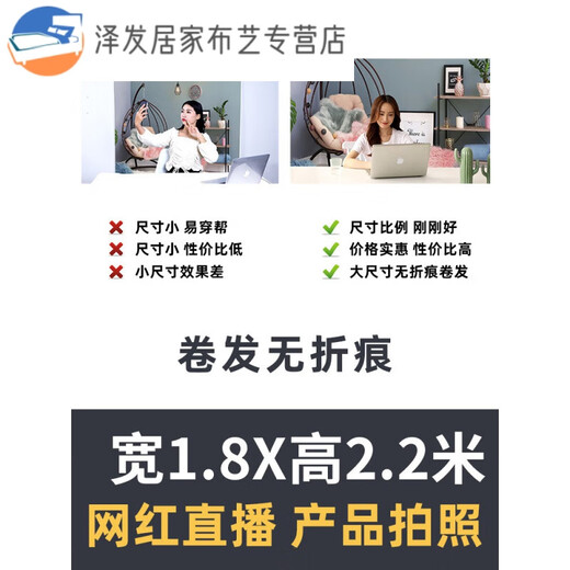 山头林村直播间背景布 背景布主播 服装产品网红主播直播背景布3d立体直播 GX-9227加厚无纺布1.8*2.2M无痕