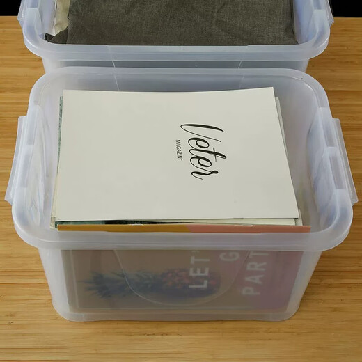 
Gongma Storage Box Transparent Gel Box Plastic Storage Box Large Household Storage Box Thickened Storage Box Box 2687 (55*40*34cm) About 68L