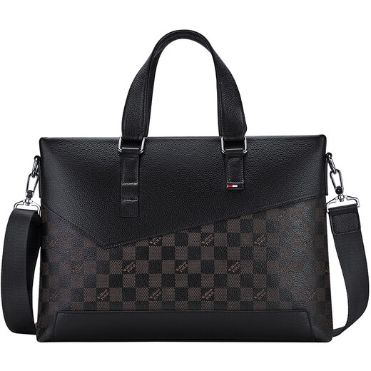 Emperor Paul (WILLIAMPOLO) briefcase for men's business bag genuine leather top cowhide men's handbag men's bag computer bag birthday gift for boyfriend 213123-Black [top cowhide]