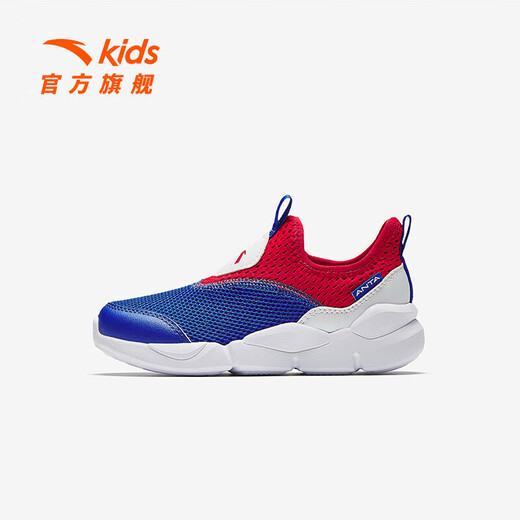 Anta children's sneakers for men and women's children's shoes 25 summer new product mesh breathable large mesh sweat-resistant running shoes [men's style] field blue/classic red/white 9906-2 30
