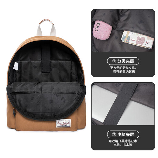 Forever Cultorateforever Maillard Schoolbag Female College Student Nischen Design Outdoor Rucksack 2023 Neue Style Rucksack Männer Karamellfarbe #9227