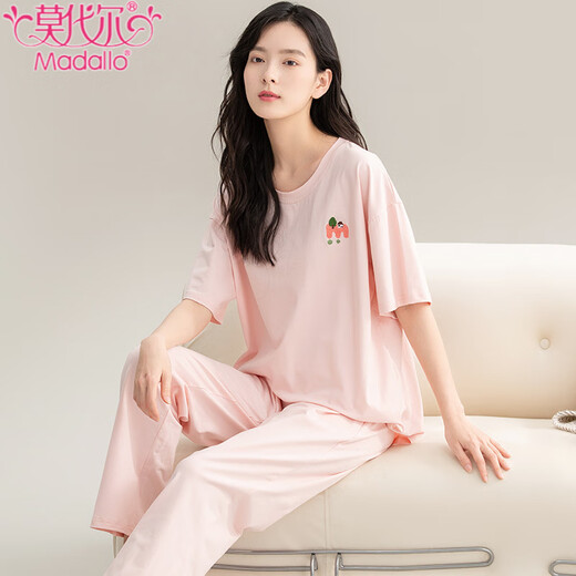Modal Pyjamas für Frauen im Sommer Neue Pure Pure Cotton Kurzärmerhosen für Sommer- und Lose Damen können außerhalb des CM65032 [Frauen] Z9711 M [Empfohlene 80-100jin [Jin gleich 0,5 kg] tragen] tragen]