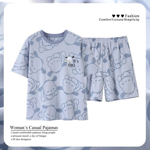 Jingpufei pijama dulce para mujeres en el verano Linda ropa para el hogar de mangas 2025 Guangzhou trece líneas 683 Sleeping Dog 185 2xl Código [sugerido 125-150Jin [Jin equivale a 0.5 kg]]