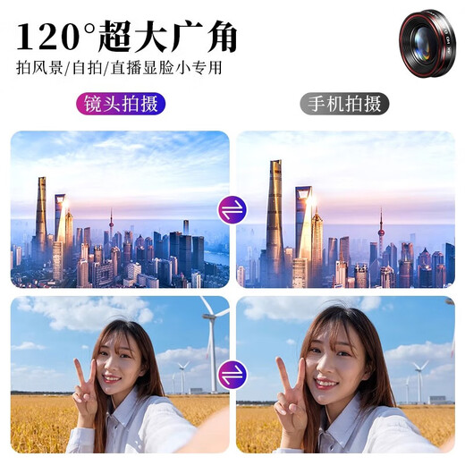 Weizhou 4k mobile phone lens macro wide angle external professional shooting fisheye external lens suitable for Apple Huawei SLR level enlargement high-definition camera live broadcast photography auxiliary tool 25 macro