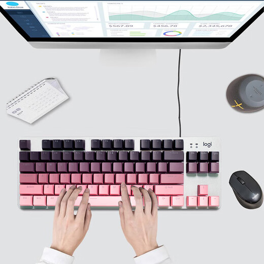 罗技G502 HERO主宰者有线游戏鼠标套装 K835键鼠组套机械键盘 电竞套 【红轴】G502蓝白贴纸款+K835蓝白键帽款