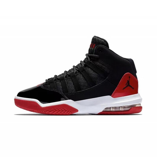 耐克（NIKE）女鞋春季Air Jordan大童鞋Max Aura 小康扣休闲缓震篮球鞋运动 AQ9214-006黑红 35.5
