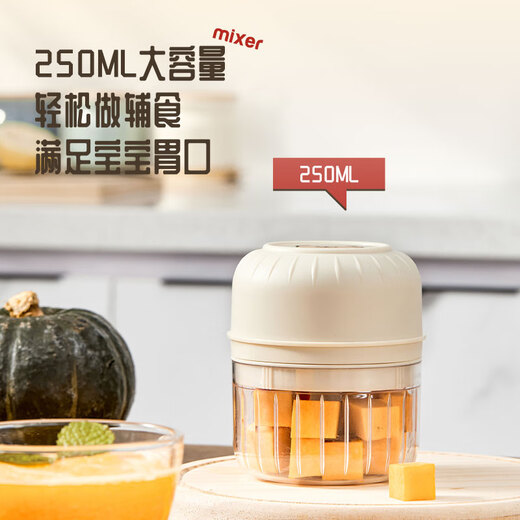 WORTHBUY household multifunctional electric garlic pounder garlic mashed artifact meat grinder small mixing pepper minced vegetable stuffing cooking large 3 blades 250ML