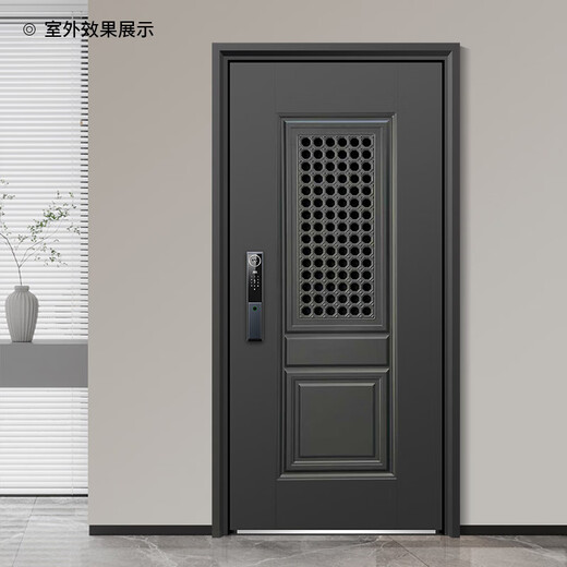 Xinbaida (Xinbaida) Lüftungsdiebstahltür Eingangstür Große Fenster Atmungsfreie Stufe 4 Anti-Diebstahl-Eingangstür Smart Door Schloss Große Türsicherheitstürpaket Installation Ehrgötig