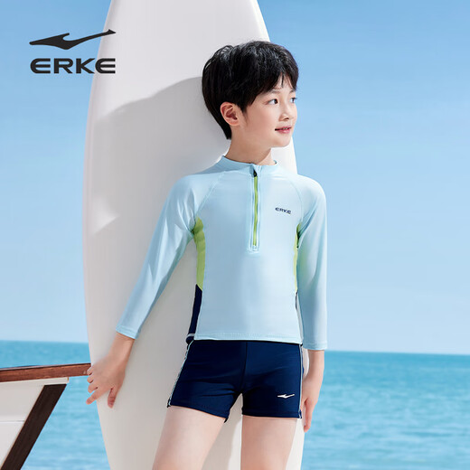 Hongxingerke (ERKE) children's swimsuit long-sleeved boy split swimming trunk suit medium-sized children's baby little boy's hot spring swimming suit