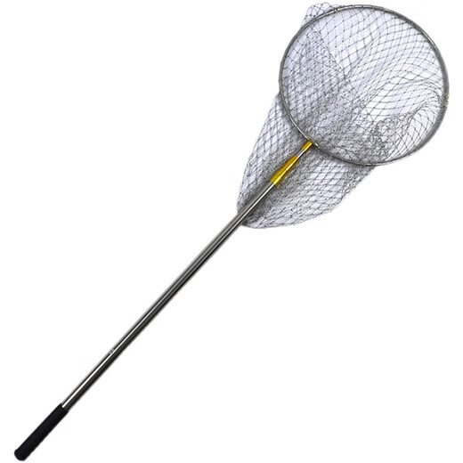 Yunlu stainless steel copy net 3 meters 4 meters 5 meters 6 meters telescopic pole set fishing net pocket folding fishing copy net head fishing gear black nano net + white pole 6m