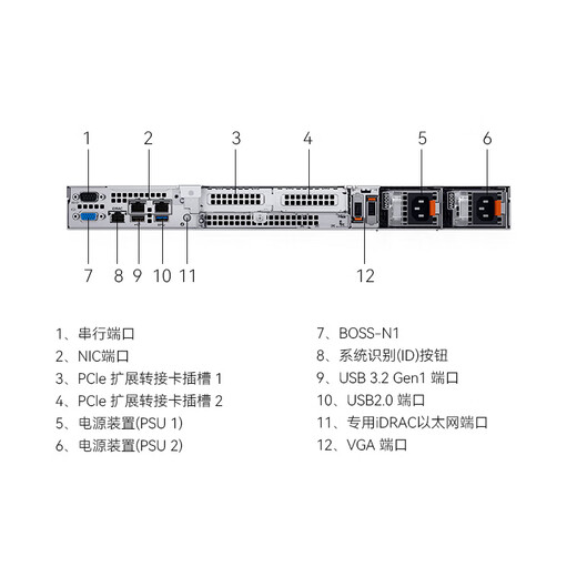 戴尔（DELL）PowerEdge R250/R360 1U机架式服务器金蝶ERP文件共享云主机服务器 R360【E-2434 4核3.4G】双电 128G内存丨4*12T企业丨H755