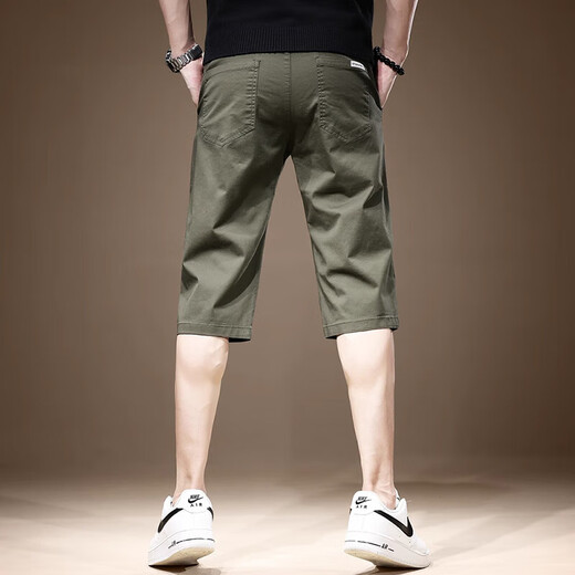 Jeep Spirit décontracté pantalon recadré d'été pour hommes mince glace de soie fraîche short frais respirant 7 points.