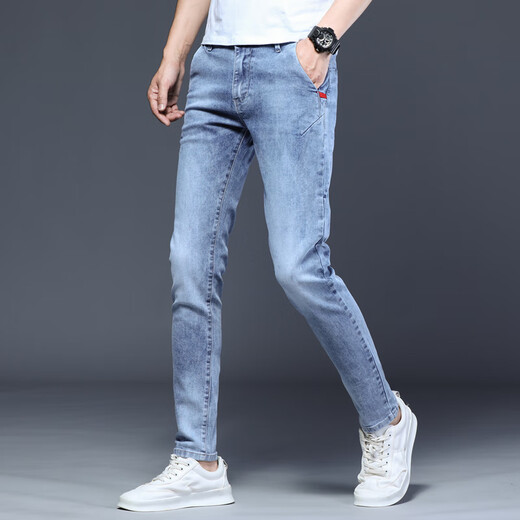 VFVQ Jeans elásticos de los jeans estiramientos de alta gama 2025 Pantalones nuevos para hombres pantalones de color lento casual gris 1048 modelos 27