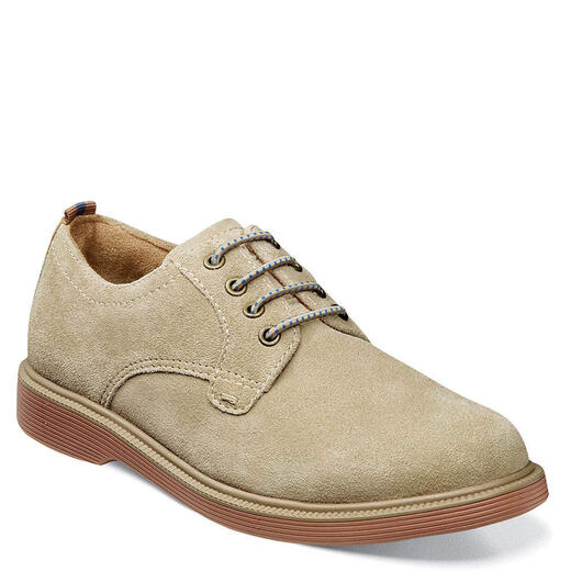 Florsheim Boys, Supacush Flat Toe Oxford Shoes - Little Kids and Big Kids, Sand Velvet/Brick Sole Sand Velvet/Brick Sole 12 Little Kid
