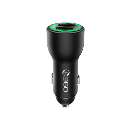 
360 car charger fast charging data cable set dual port USB 66W cigarette lighter smart car charger one-to-two converter
