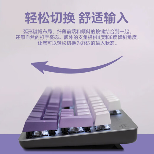 罗技（Logitech）K845机械键盘 有线键盘 办公电脑打字键盘  电竞游戏发光全尺寸个性化定制键帽 罗技K845红轴 暗香