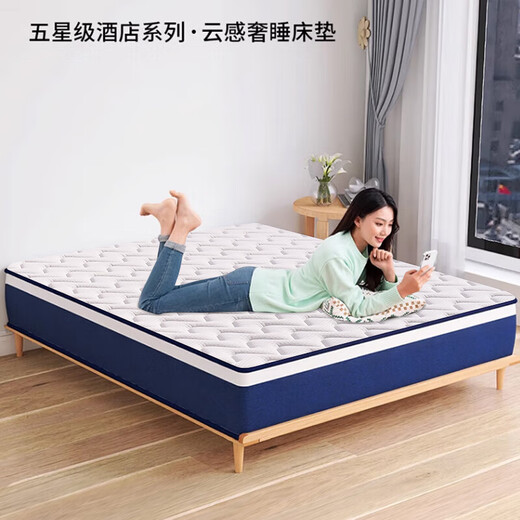 海马菁英盒子卷包静音零压床垫独立弹簧床垫五星级软垫记忆棉家用酒店 A舒适款(厚度20cm)适中+记忆绵 1350mm*2000mm
