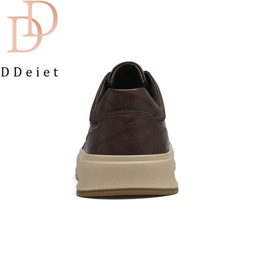 DDeiet brand men's shoes 2026 new style comfortable thick sole increased casual leather shoes men's sports versatile genuine leather sneakers for men brown brand men's shoes 41 (255mm) leather shoe size