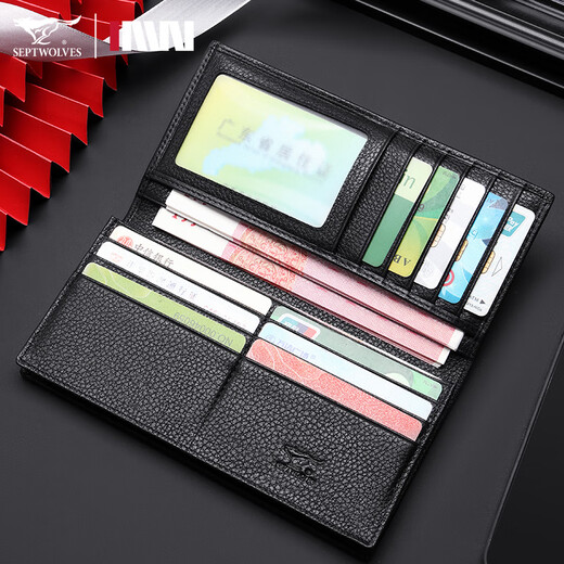 Sieben Wölfe Herren Brieftasche Trendy Brand Herren Langer Männer echtes Leder Brieftasche 2025 Neue obere Schicht weich