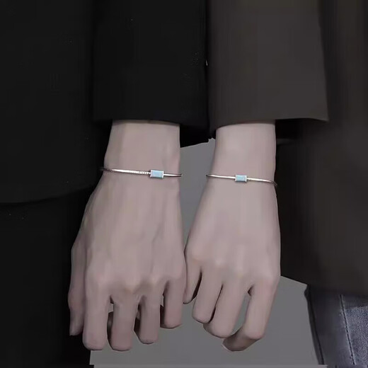 Blue and white porcelain couple bracelet with engraving, birthday commemorative gift, Valentine's Day gift, couple style pair, matching gift box + handbag