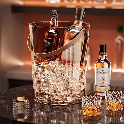 Jefferman JEEFORM light luxury high-value ice bucket portable thickened imitation glass KTV champagne beer internet celebrity bar ice bucket high-end (large size) transparent white