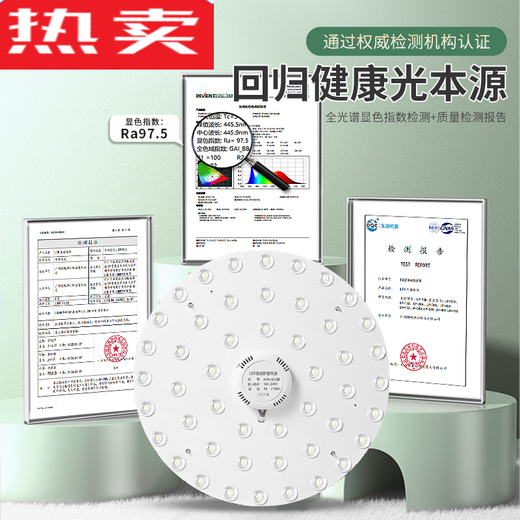 辉客映上德国进口品质全光谱护眼吸顶灯灯芯替换芯磁吸灯盘房间主卧室灯具 2只装全光谱＞9740白光-适用40-5