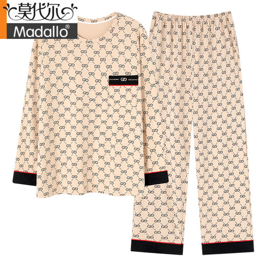 Modal pure cotton pajamas men's long-sleeved spring and autumn style, all-cotton casual loose large size, can be worn outside home clothes two-piece set, autumn KJ--9901 L (recommended 110-130Jin [Jin equals 0.5 kg])