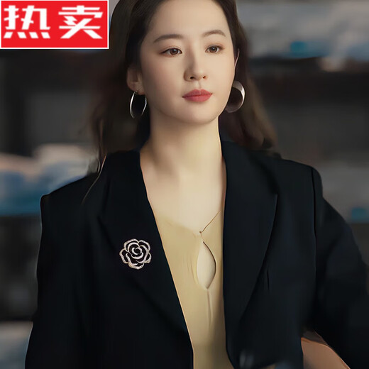 SNQP camellia flower brooch design niche corsage small fragrance style suit pin accessories camellia brooch