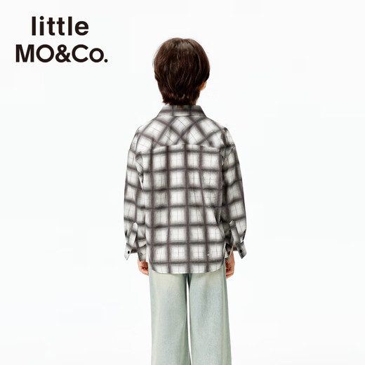 Little MO&Co.little moco children's clothing 25 summer new style for boys and girls pure cotton plaid long-sleeved shirt shirt jacket parent-child clothing multi-color plaid 120 120/60