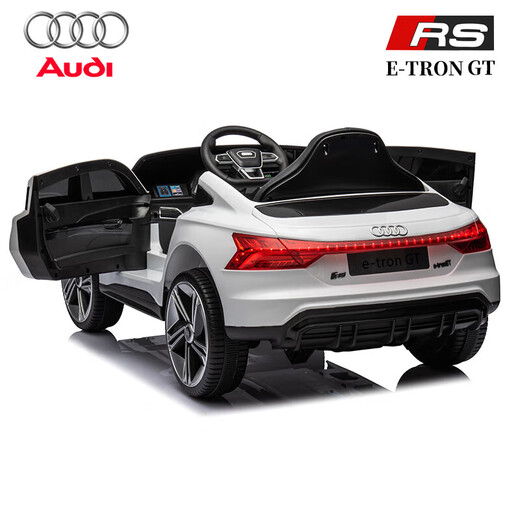 Haireguai Audi genuine authorized children's electric car four-wheel sit-on remote control toy for adults, babies and children birthday gift paint powder/remote control/soft seat electric drive