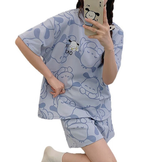 京濮飞夏天可爱短袖学生睡衣家居服大码套装广州十三行 683趴睡狗 185 2XL码【建议125-150斤】